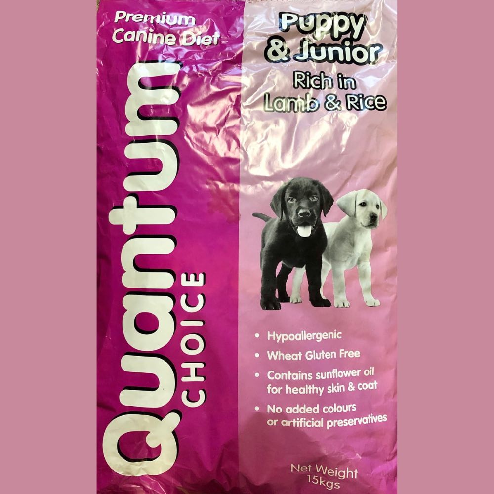 A 15kg Bag Of Quantum Choice Puppy And Junior Lamb And Rice Dog Food