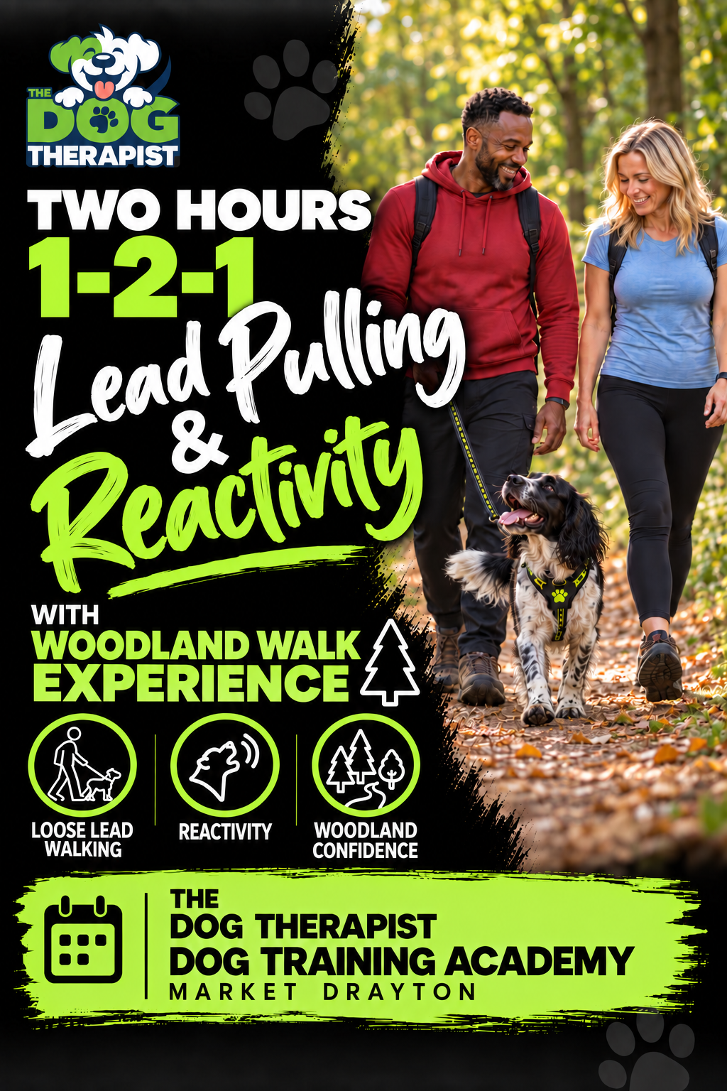 Promotional graphic for a dog training course titled &