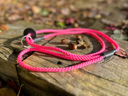 A pink 6mm slip lead with black rubber stopper | The Dog Therapist