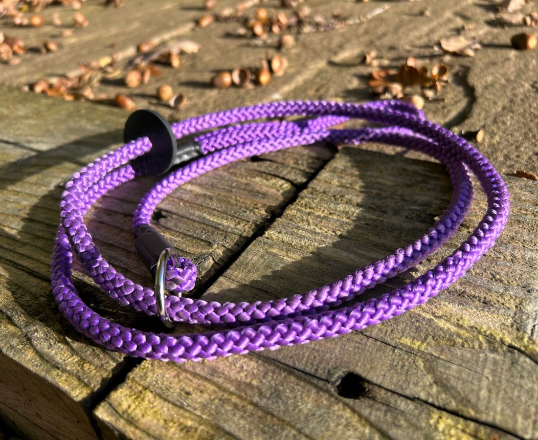 A purple 6mm rope slip lead | The Dog Therapist