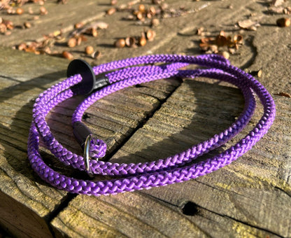 purple dog slip lead with black ferrules | The Dog Therapist