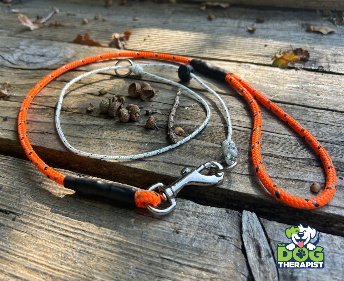 Orange rope slip clip lead with ball toggle | The Dog Therapist