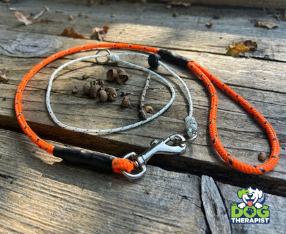 Orange rope slip clip lead with ball toggle | The Dog Therapist